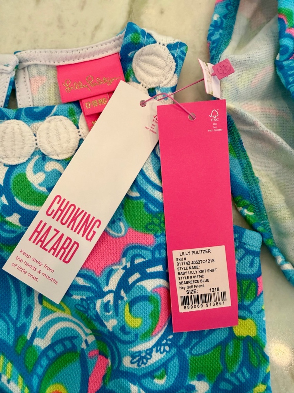 Lilly Pulitzer NWT Baby Lilly Knit Shift Dress Seabreeze Blue - Picture 6 of 8